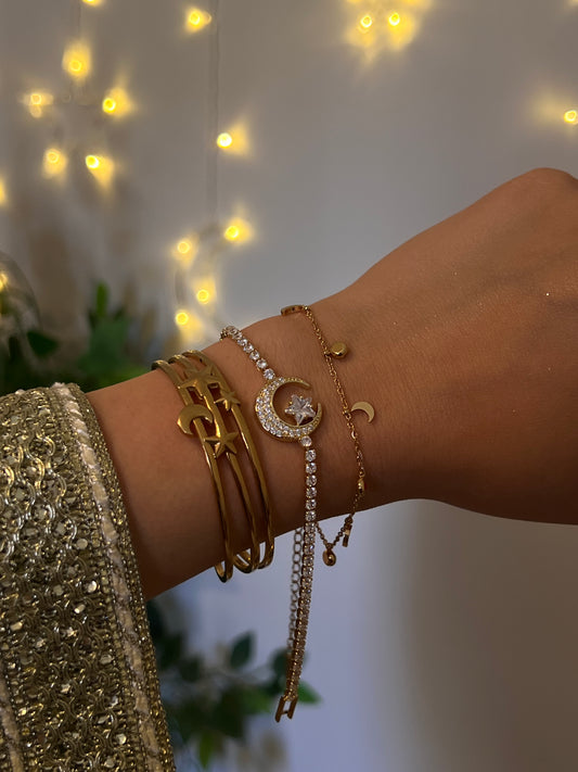 layered moon star bangle