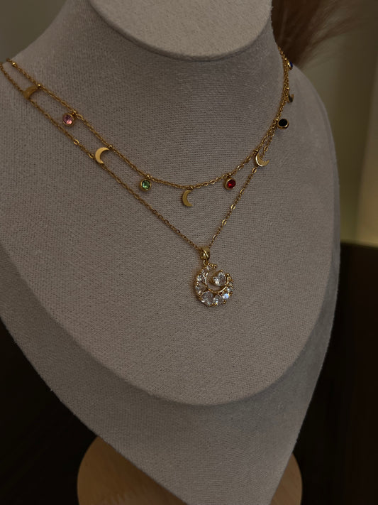 sparkling moon necklace