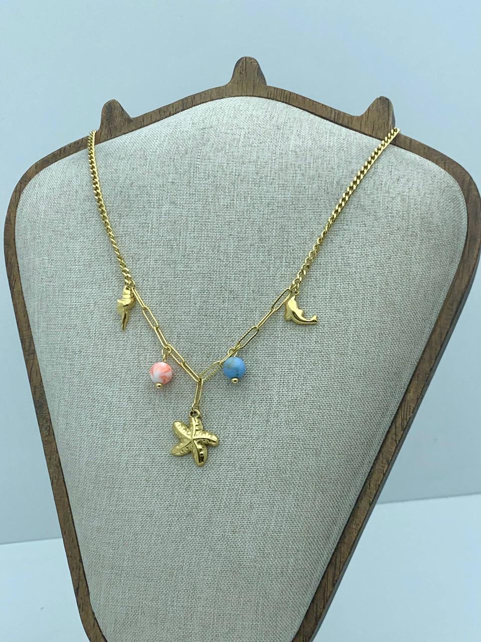 mixed chain sea treasure necklace