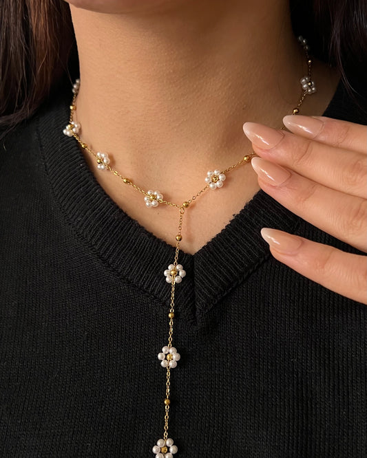 beaded blossom necklace