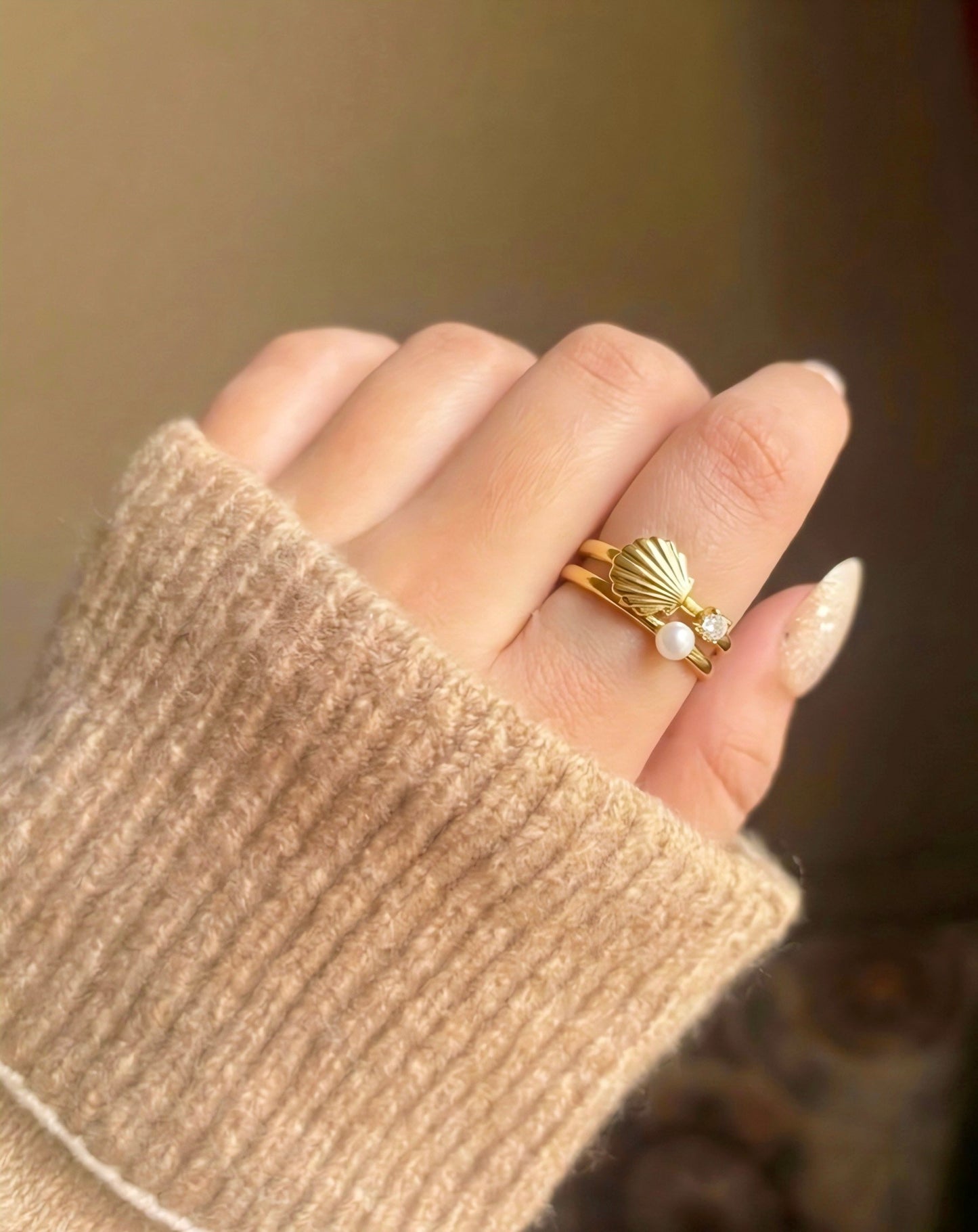 shell & pearl ring #2