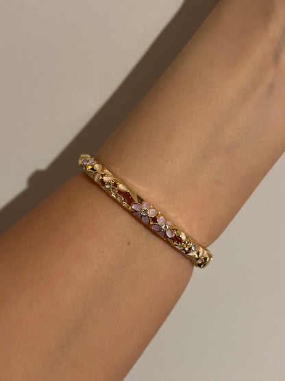shiny stud flora bangle