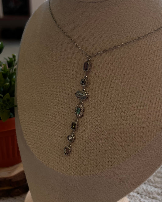 Multi-Gem Drop Necklace