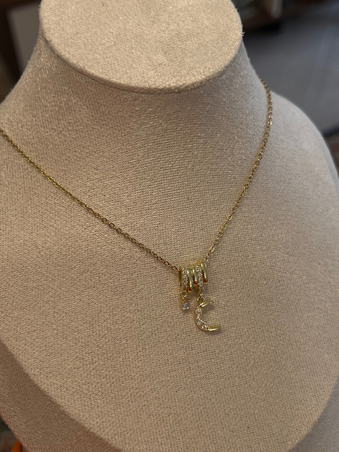 mini moon necklace