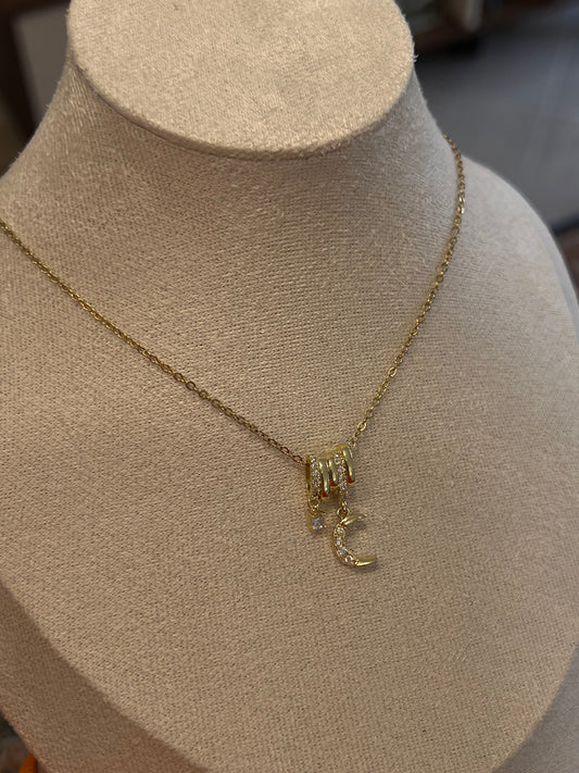 mini moon necklace