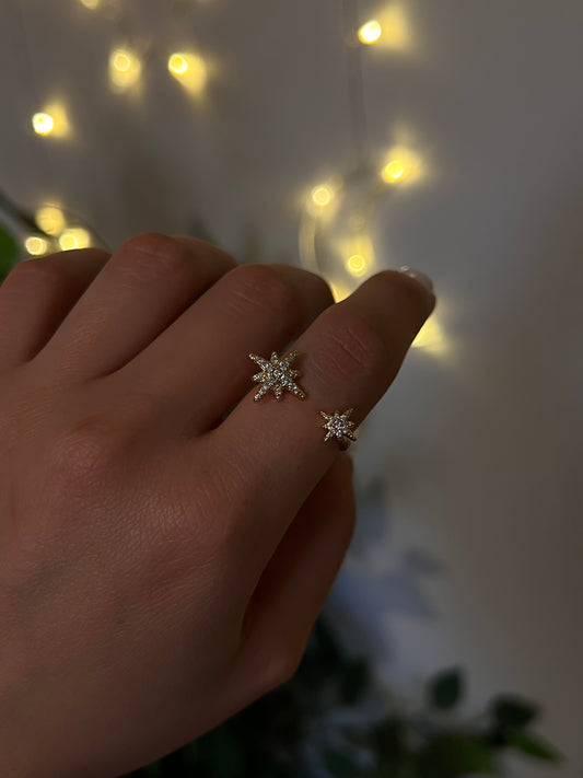 Two-Star Sparkle Ring