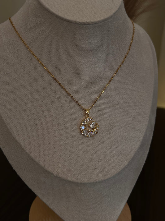 sparkling moon necklace