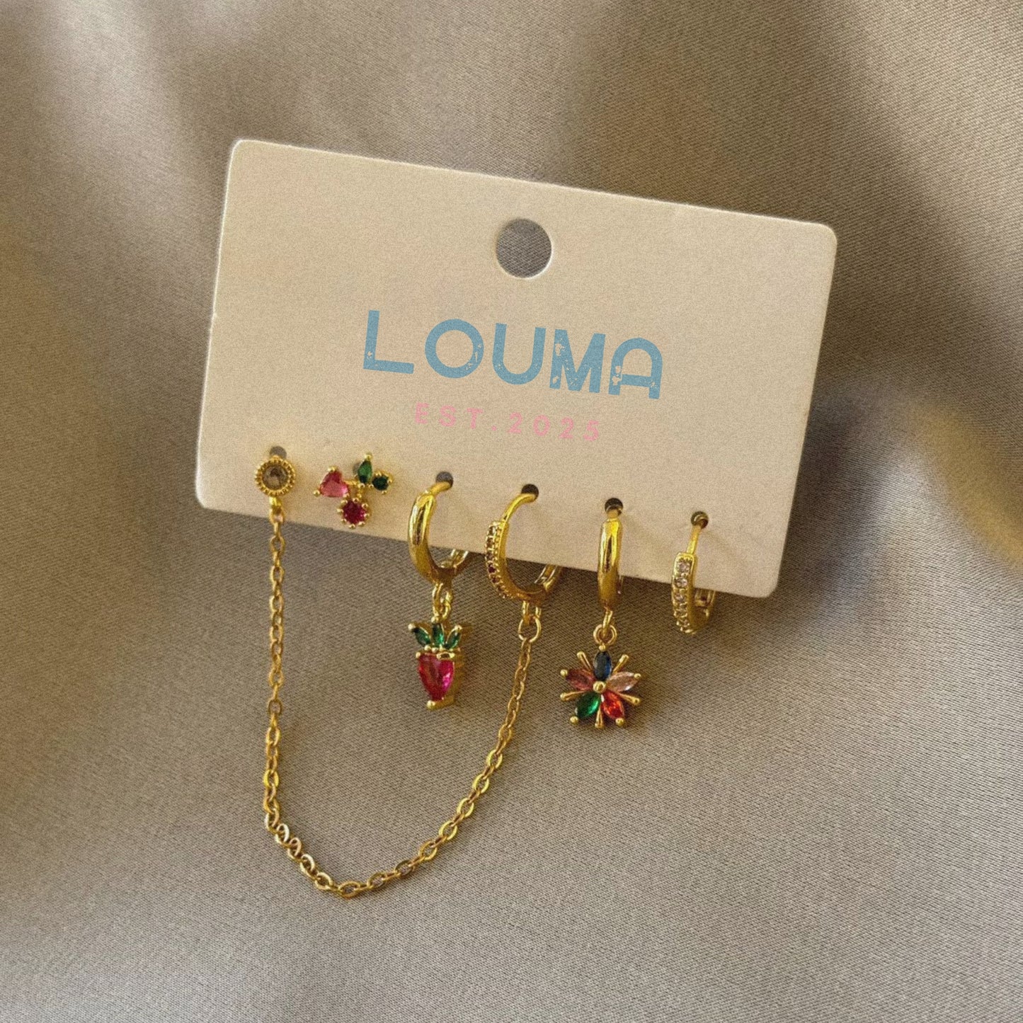 Dainty Stack Earrings 🌸🍓
