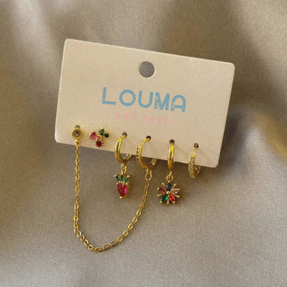 Dainty Stack Earrings 🌸🍓