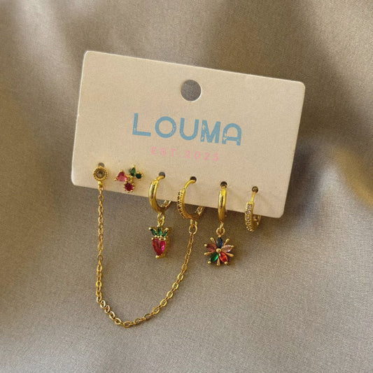 Dainty Stack Earrings 🌸🍓