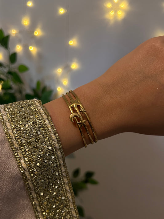 layered moon star bangle