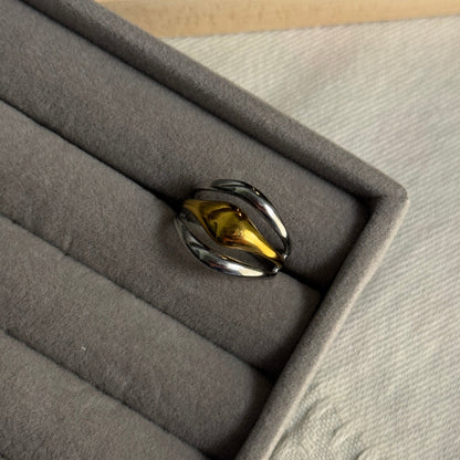 Trio Wave Ring (Two-tone Adjustable Ring)