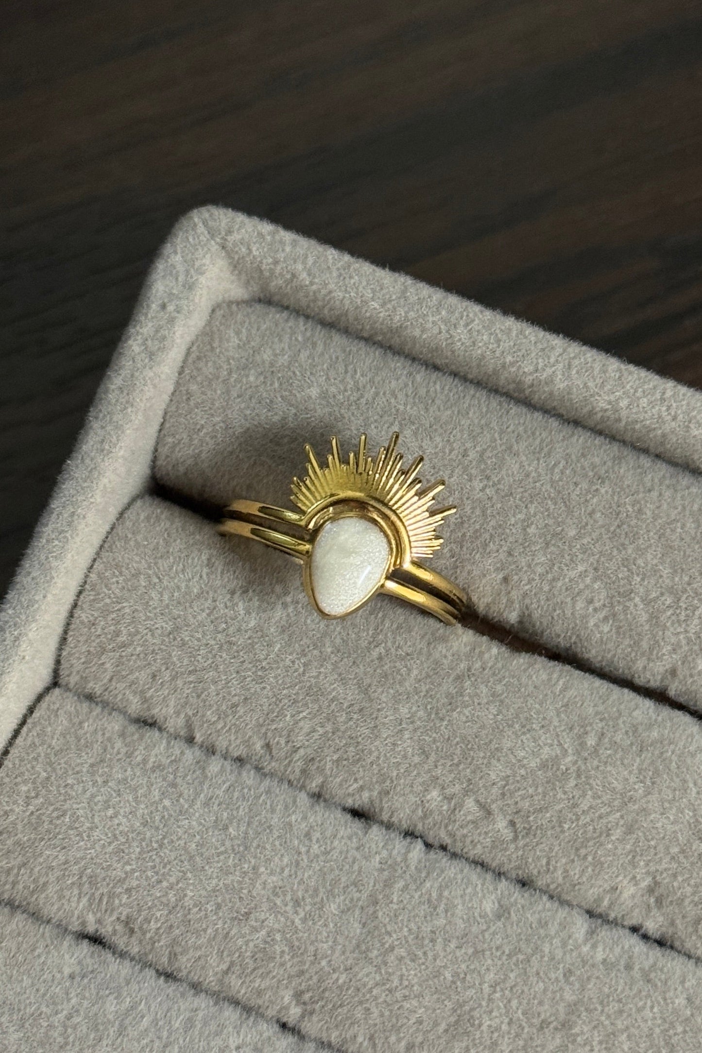 Opal Sunburst Ring