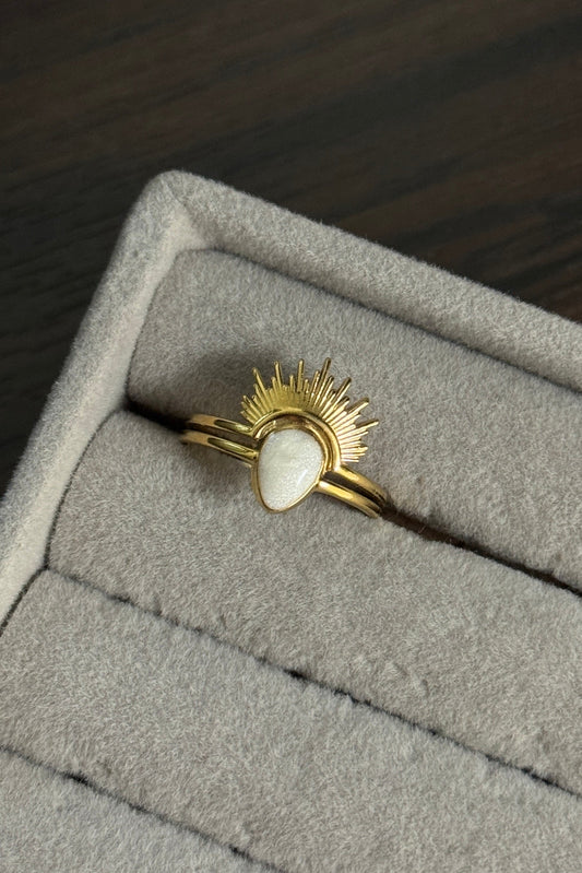 Opal Sunburst Ring