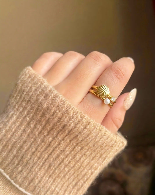 shell & pearl ring #2